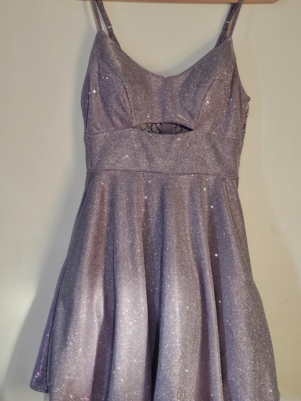 Camille La Vie Lavender Sparkle Fit-and-Flare Mini Dress